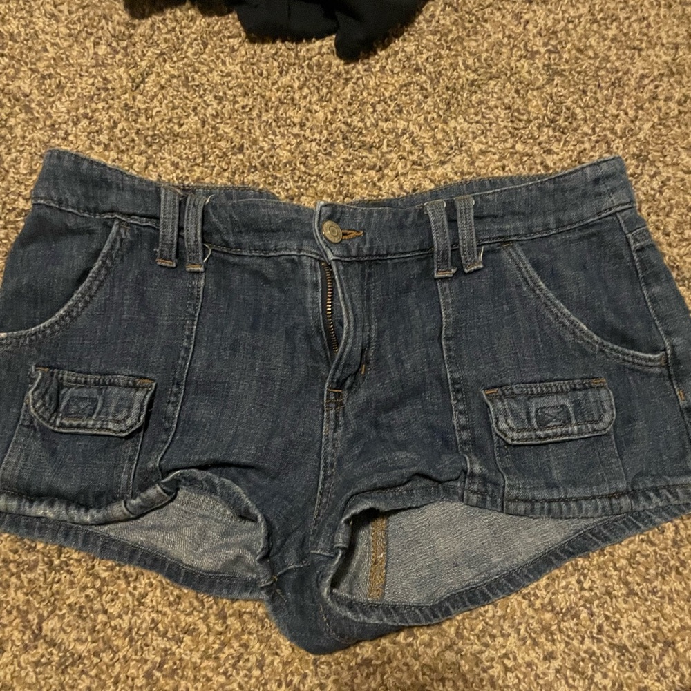 Aeropostale Blue Jean Shorts Distressed Frayed Hem
